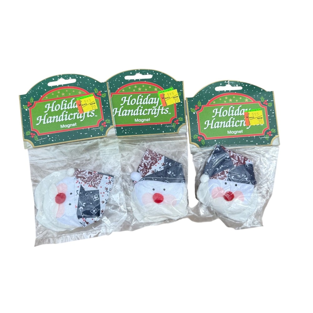Vintage Handicrafts Santa Magnet Set Christmas Holiday‎ Decor New in Package